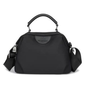 New Portable Nylon Cloth with Cowhide Shoulder Bag