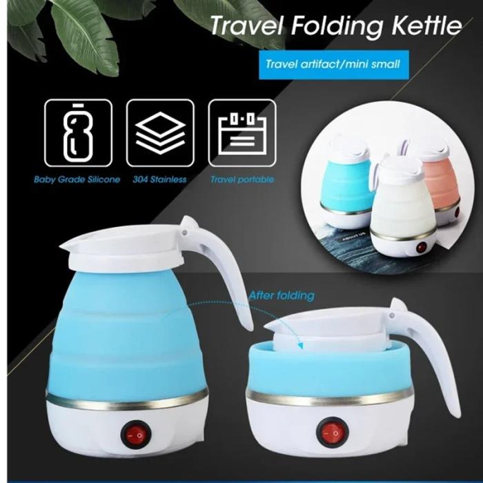 600ML Foldable Electric Travel Kettle Portable Water Boiler For Home Hotel Camping Use Fast Heating Mini Tea Maker Pot (1)