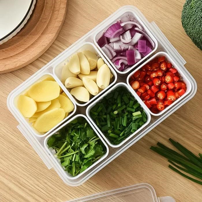 6-Grid Refrigerator Organizer Storage Box